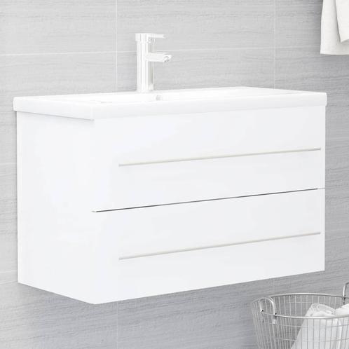 vidaXL Wastafelkast 80x38,5x48 cm bewerkt hout wit, Huis en Inrichting, Badkamer | Badkamermeubels, Nieuw, Verzenden