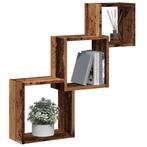 vidaXL Wandplanken kubus 68x15x68 cm bewerkt hout oud, Huis en Inrichting, Verzenden, Nieuw