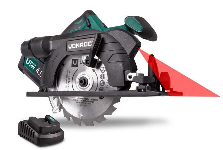 Accu cirkelzaag 20V - 150mm - 4.0Ah| Incl. accu en snellader, Doe-het-zelf en Bouw, Gereedschap | Zaagmachines, Nieuw, Verzenden