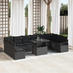 vidaXL Tuinbank Set met kussen 11 pcs Zwart 100 x 55 x 73 cm, Tuin en Terras, Verzenden, Nieuw