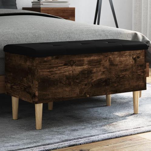 vidaXL Opbergbankje 82x42x46 cm bewerkt hout gerookt, Huis en Inrichting, Overige Huis en Inrichting, Nieuw, Verzenden