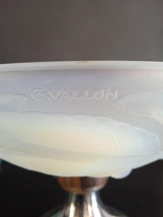 G. Vallon - Tafelmiddenstuk - Kers en blad - Glas - Art déco, Antiek en Kunst, Antiek | Glaswerk en Kristal