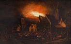 Egbert van der Poel (1621 -1664) - Villaggio in fiamme, Antiek en Kunst