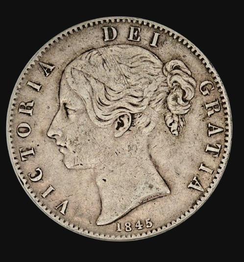 Groot-Brittannië. Victoria (1837-1901). Crown 1845  (Zonder, Postzegels en Munten, Munten | Europa | Niet-Euromunten