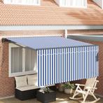 vidaXL Inklapbare Luifel Blauw en Wit 350 x 250 cm, Tuin en Terras, Verzenden, Nieuw