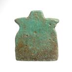 Oud-Egyptisch Faience Hathor Plaque Amulet