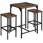 tectake Bartafelset Inverness - Industrieel hout donker, rus, Huis en Inrichting, Verzenden, Nieuw