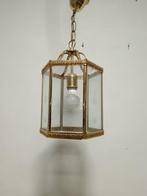 Lantaarn - Gouden Franse lantaarn met facetgeslepen, Antiek en Kunst