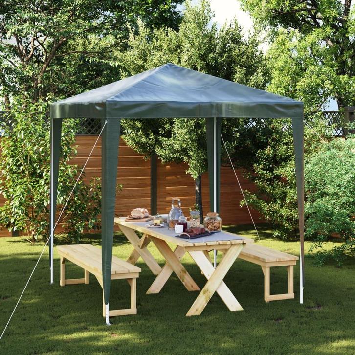 vidaXL Partytent professioneel 2x2 m groen, Tuin en Terras, Partytenten, Nieuw, Verzenden