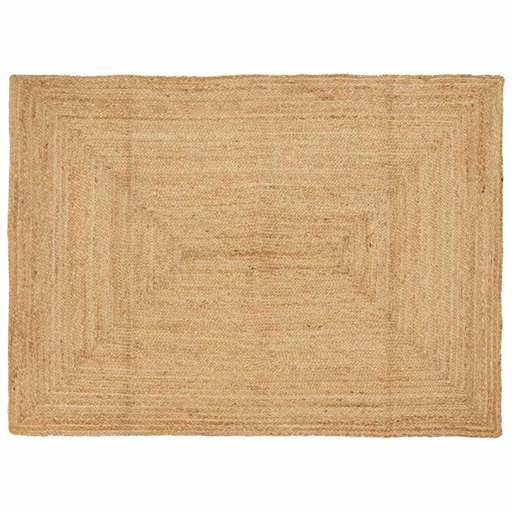 vidaXL Tapijt Beige 140 x 200 cm Jute, Huis en Inrichting, Stoffering | Tapijten en Vloerkleden, Nieuw, Verzenden