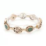 Armband - 14 karaat Geel goud - Nefriet jade, Handtassen en Accessoires, Nieuw