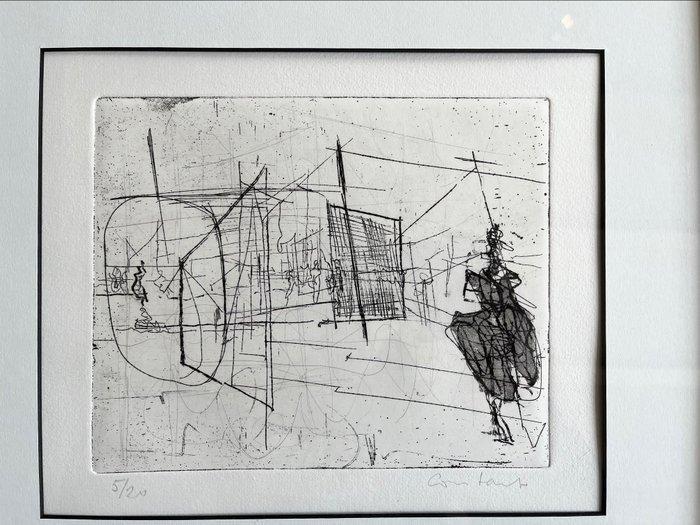 Constant Nieuwenhuys (1920-2005) - Spiegelzaal met figuur, Antiquités & Art, Antiquités | Autres Antiquités