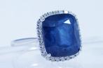 Zonder Minimumprijs - Ring Platina - 10.27ct. tw. Saffier -, Handtassen en Accessoires, Ringen, Nieuw