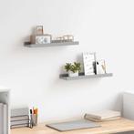 vidaXL Fotoplanken 2 st 40x9x3 cm MDF grijs, Verzenden