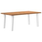 vidaXL Eettafel rechthoekig 180x100x74 cm massief eikenhout, Huis en Inrichting, Verzenden, Nieuw