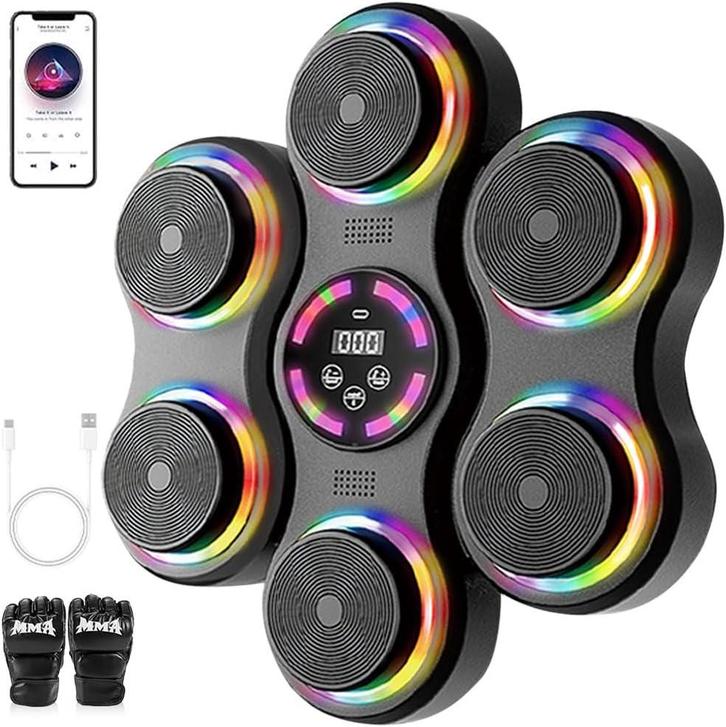 Boxing machine - Boksmachine - Muziek boksmachine - Zwart -, Sport en Fitness, Boksen, Nieuw, Verzenden