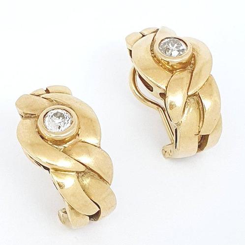 Boucles doreilles - 18 carats Or jaune - 0.50ct. tw., Handtassen en Accessoires, Oorbellen