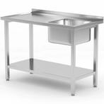 Spoeltafel | KitchenLine | RVS | 1 Spoelbak (Rechts) |, Zakelijke goederen, Horeca | Keukenapparatuur, Verzenden, Nieuw in verpakking