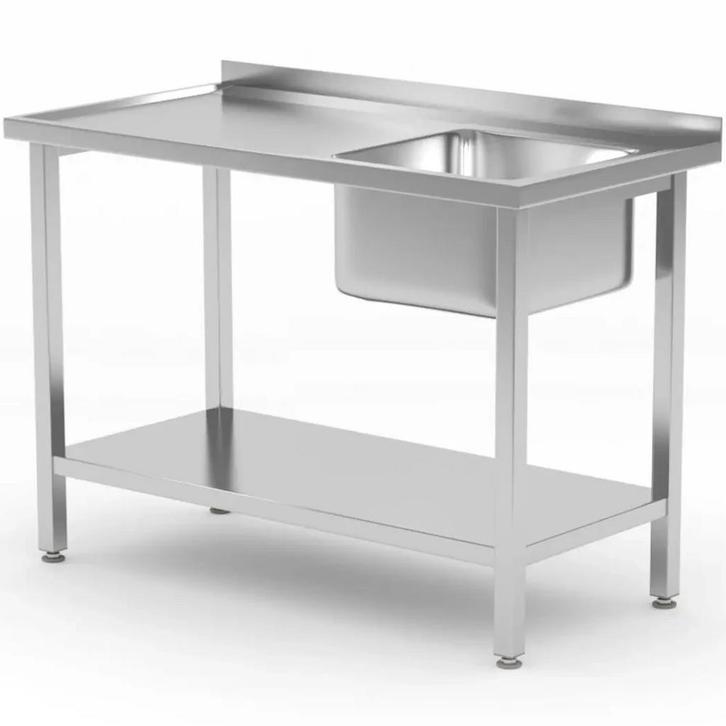 Spoeltafel | KitchenLine | RVS | 1 Spoelbak (Rechts) |, Zakelijke goederen, Horeca | Keukenapparatuur, Nieuw in verpakking, Verzenden