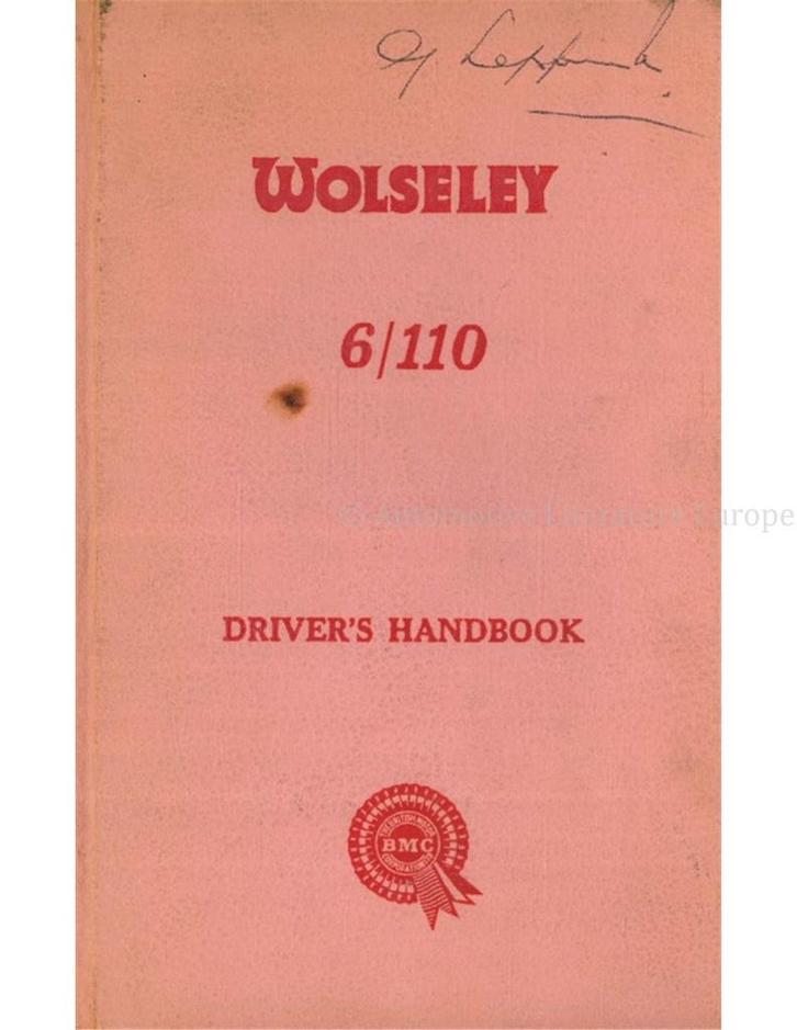 1963 WOLSELEY 6/110 INSTRUCTIEBOEKJE ENGELS, Auto diversen, Handleidingen en Instructieboekjes