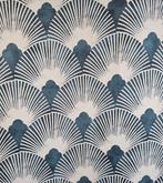 Tissu effet soie oriental Art Déco clair - 300x300cm - Bleu, Antiquités & Art