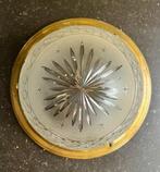 Plafondlamp - Geslepen glas en koper - Art Deco plafonnière, Antiek en Kunst