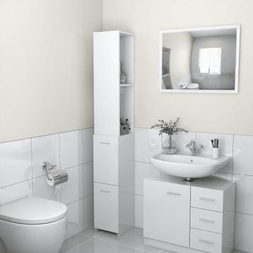 vidaXL Badkamerkast 25x26,5x170 cm bewerkt hout hoogglans, Huis en Inrichting, Badkamer | Badkamermeubels, Verzenden, Nieuw