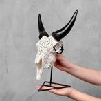SANS PRIX DE RÉSERVE - Crâne de chèvre blanche sculpté