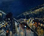Piero Costa - Boulevard Montmartre, la nuit. from Pissarro, Antiek en Kunst