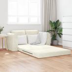 vidaXL Vloersofa Bed 2-in-1 Crème 148x71x83 cm Fluweel, Verzenden, Nieuw