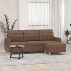 vidaXL Driezitsbank met voetenbank 180 cm stof bruin, Huis en Inrichting, Verzenden, Nieuw
