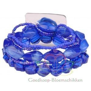 Corsage polscorsage-armband potpourri blue handmade polscor, Huis en Inrichting, Woonaccessoires | Kunstplanten en Kunstbloemen
