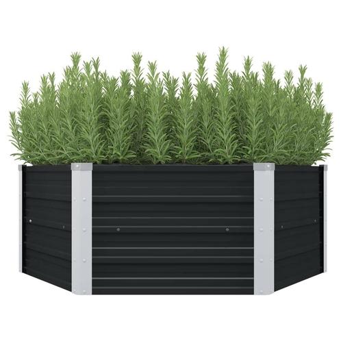 vidaXL Plantenbak verhoogd 129x129x45 cm gegalvaniseerd, Tuin en Terras, Bloempotten, Nieuw, Verzenden