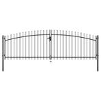 vidaXL Hekpoort dubbele deur met speren bovenkant 400x175 cm, Tuin en Terras, Verzenden, Nieuw