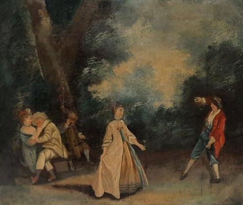 Scuola francese (XVIII-XIX), seguace di Honorè Fragonard -, Antiek en Kunst, Kunst | Schilderijen | Klassiek