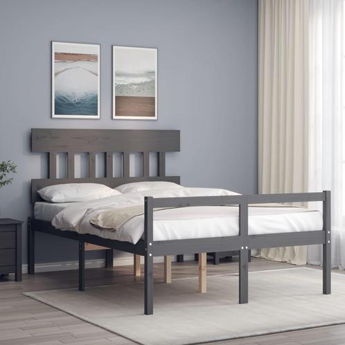 vidaXL Lit pour personne âgée et tête de lit gris double, Maison & Meubles, Chambre à coucher | Lits, Neuf, Envoi