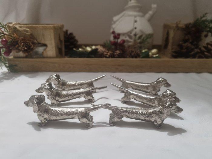 Messensteun (6) - teckels - geplateerd met zilver, Antiek en Kunst, Antiek | Keukengerei