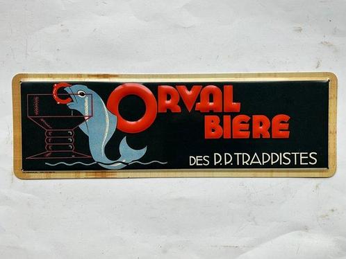 Orval Biere des P.P. Trappistes - Reclamebord - Tin, Antiek en Kunst, Antiek | Wandborden en Tegels