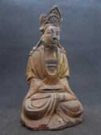 Qing - houten beeld - hoogwaardigheidsbekleder - Hout -, Antiek en Kunst
