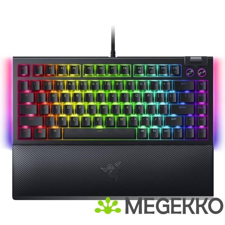 Razer BlackWidow V4 75% Zwart - Razer Orange, Computers en Software, Toetsenborden, Nieuw, Verzenden