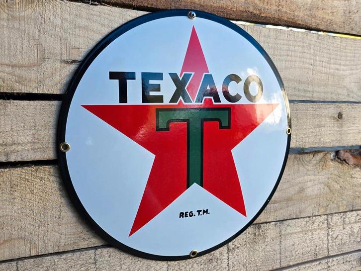 Texaco vintage emaille bord, Verzamelen, Merken en Reclamevoorwerpen, Verzenden