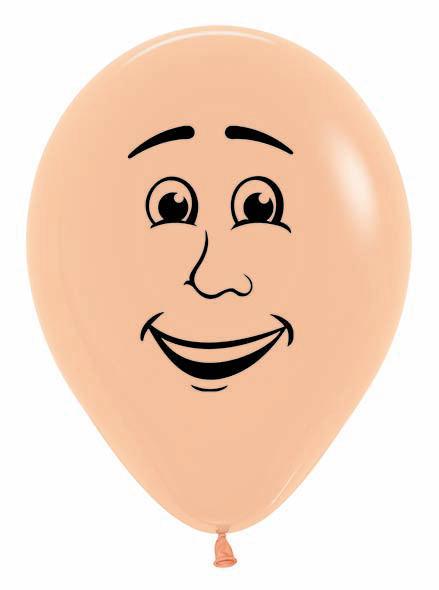Ballonnen Mans Face Peach Blush 30cm 25st, Hobby en Vrije tijd, Feestartikelen, Nieuw, Verzenden