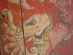 Paneel met een witte olifant en godheid - Hout - India -, Antiek en Kunst, Kunst | Niet-Westerse kunst