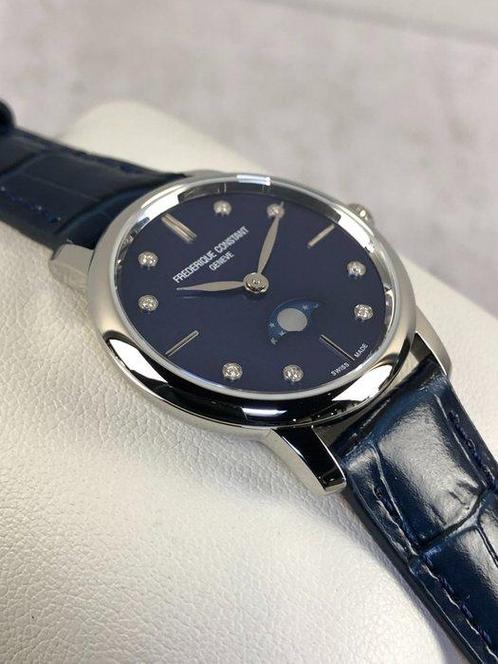 Frédérique Constant - Slimline Moonphase Mother of Pearl, Handtassen en Accessoires, Horloges | Heren