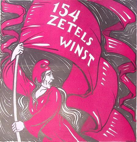 Spotprent over verkiezingen (lijst optie, Lithos), Antiek en Kunst, Kunst | Litho's en Zeefdrukken, Verzenden