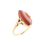 Gouden ring met bandagaat (vintage, geelgoud), Handtassen en Accessoires, Ringen, Gebruikt, Overige kleuren, Ophalen of Verzenden