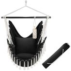 tectake Hangstoel Malika, boho-stijl, draagkracht 150kg - zw, Tuin en Terras, Verzenden, Nieuw