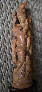 Beeldhouwwerk Rada en Krishna - Hout - India - Eerste helft