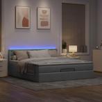 vidaXL Ottoman bed met matras en LEDs 160x200 cm stof, Huis en Inrichting, Slaapkamer | Bedden, Verzenden, Nieuw