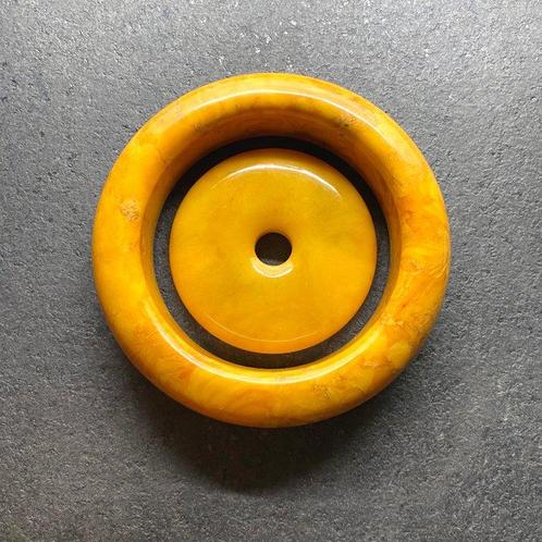 Baltische Amber Bangle Cuff Armband & donut hanger /set -, Verzamelen, Mineralen en Fossielen